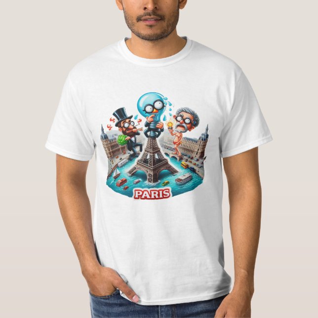 Camiseta Various Places: Caffee in Paris. T-shirt Man #3 (Frente)