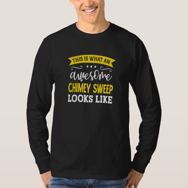 Camiseta Varredor de Chaminé Título do Empregado Trabalhado (Frente)