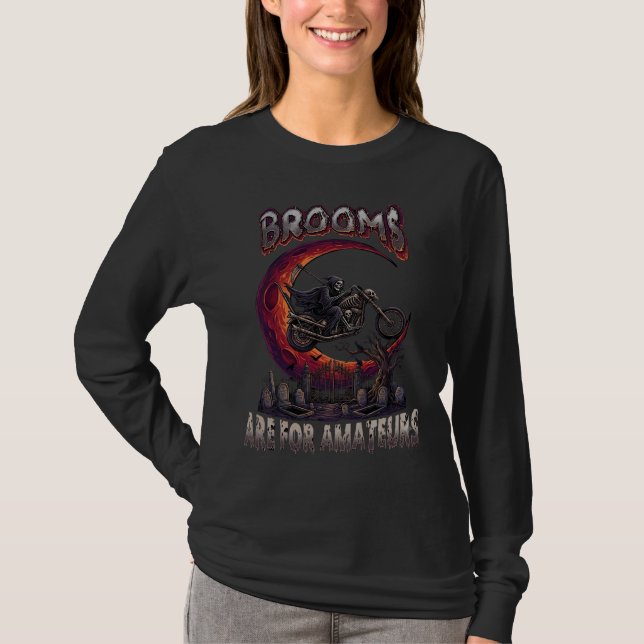 Camiseta Varredores Amadores Moto Grim Reaper Halloween R (Frente)