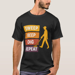 Camiseta Varredura Bip Cavar Repetir Detecção de Metal