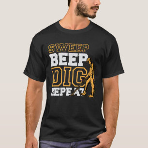 Camiseta varrer bipe cavar repetir para detector de metal