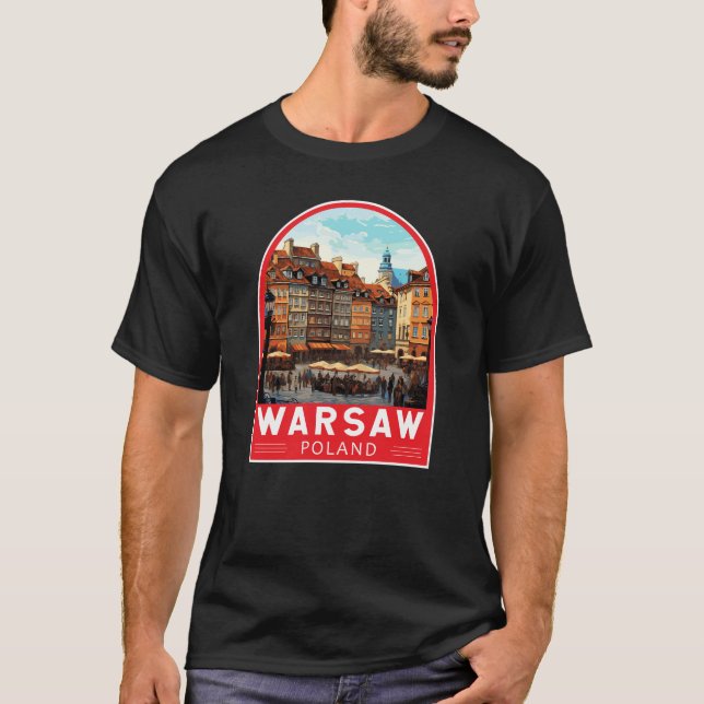 Camiseta Varsóvia Polônia Viagem Art Vintage (Frente)
