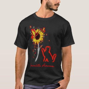 Camiseta Vasculite Consciência Girassol Gato de Borboleta