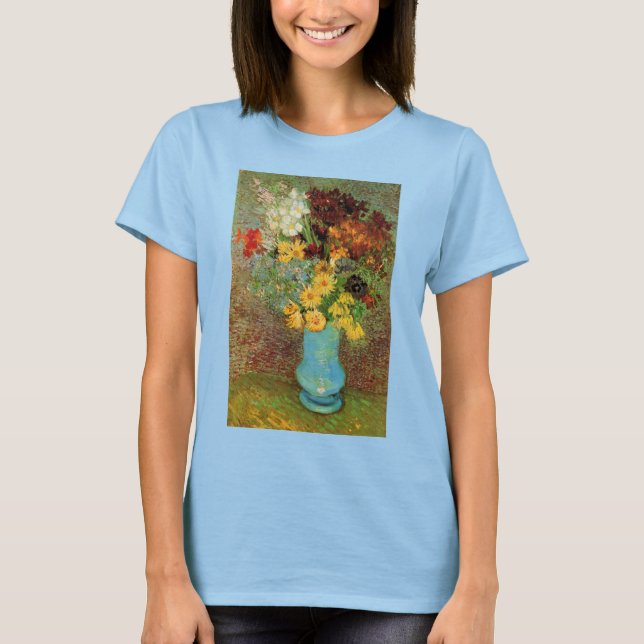 Camiseta Vase com Daisies e Anêmonas por Vincent van Gogh (Frente)