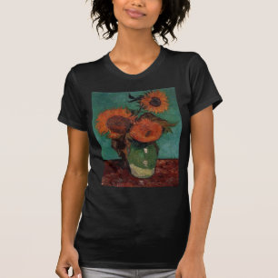 Camiseta Vase com três girassóis, Vincent van Gogh