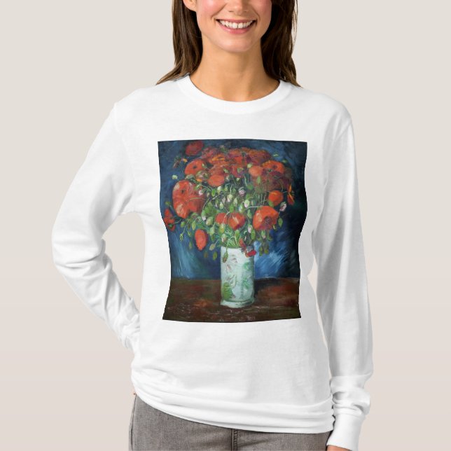 Camiseta Vase with Poppies 1886 by Vincent van Gogh (Frente)