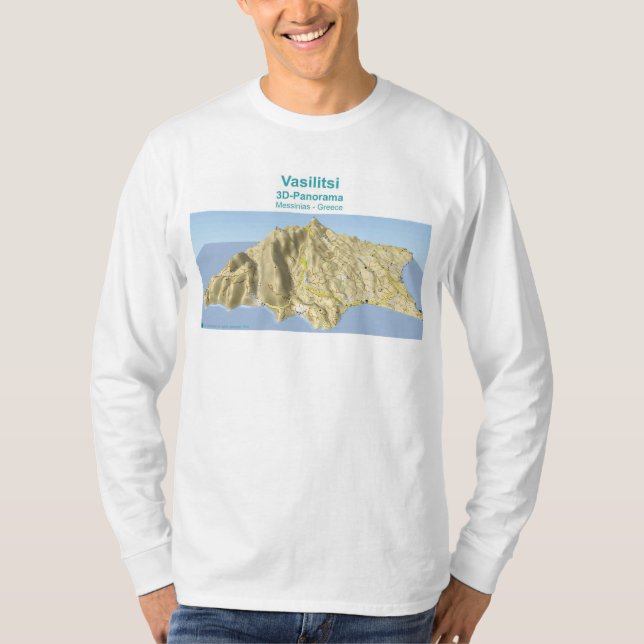 Camiseta Vasilitsi - Mapa de Panorama 3D - T-Shirt Manga Lo (Frente)