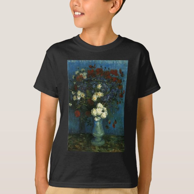 Camiseta Vaso com Centáureas e Papoulas, van Gogh (Frente)