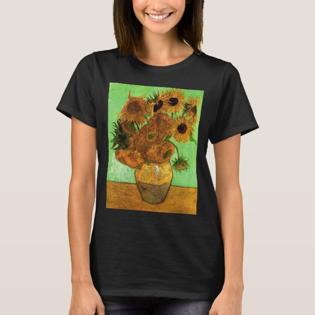 Camiseta Vaso com Doze Girassóis por Vincent van Gogh (Frente)