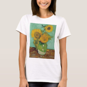 Camiseta Vaso com três girassóis, Vincent van Gogh