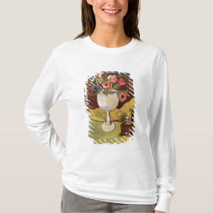 Camiseta Vaso das flores, anêmonas em um vidro branco