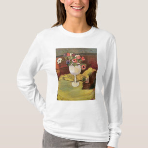 Camiseta Vaso das flores, anêmonas em um vidro branco