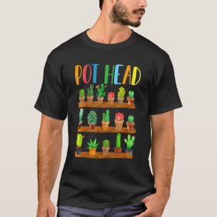 Camiseta Vaso de Cabeça de Plantador de Suculenta Cacto