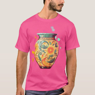 Camiseta Vaso de Cerâmica Pintada Artista de Cerâmica