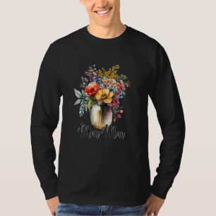 Camiseta Vaso de Flores Silvestres para Mulheres Mãe Mãe