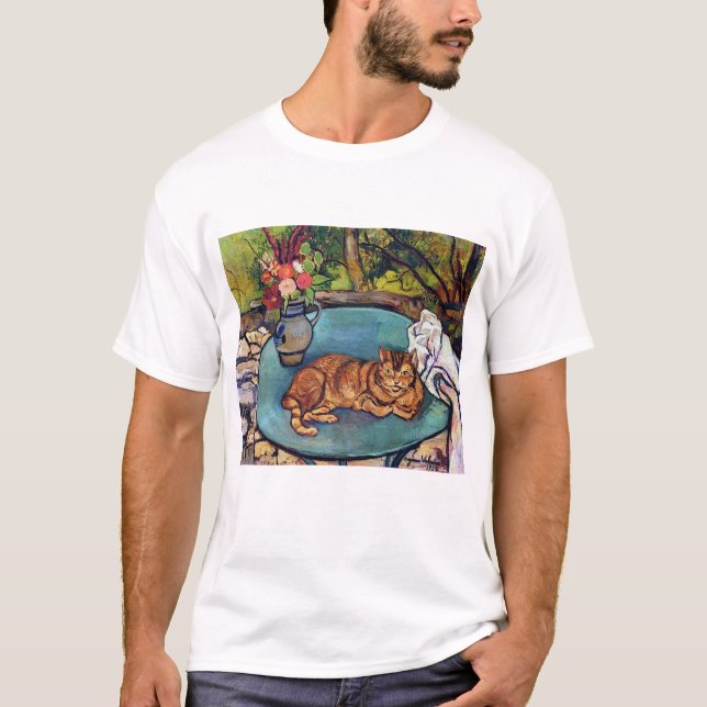 Camiseta Vaso de gato e flores, Suzanne Valadon (Frente)