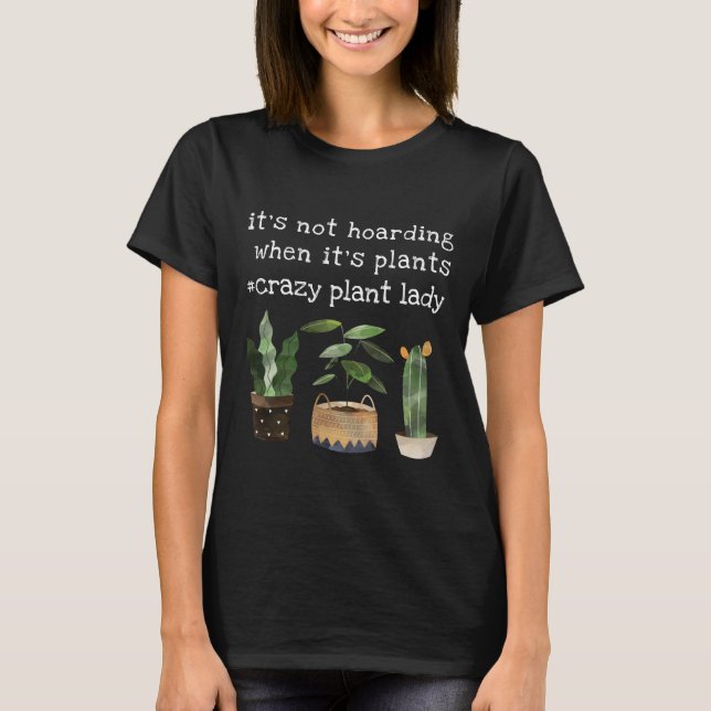 Camiseta Vaso de Planta Louca e Senhora de Cacto Engraçado  (Frente)