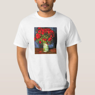 Camiseta Vaso de Van Gogh com o t-shirt vermelho das