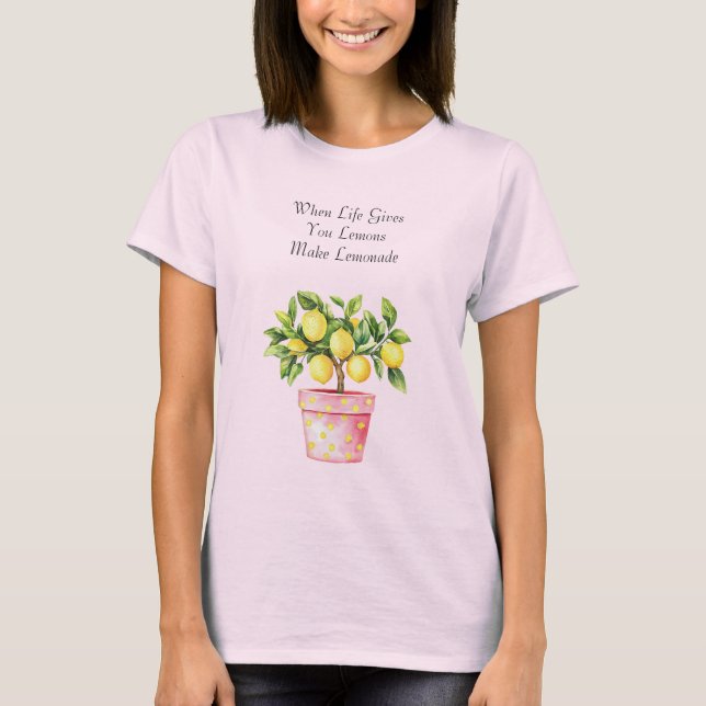 Camiseta Vaso Rosa Amarelo Faça Limonada (Frente)