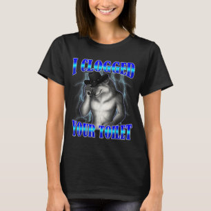 Camiseta Vaso sanitário entupido piada meme do lobo alfa br