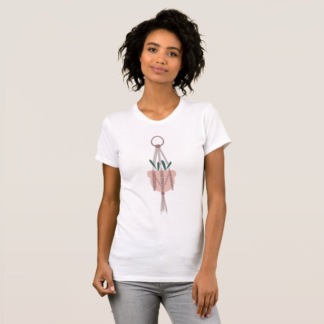 Camiseta Vaso Suspenso de Macramê para Planta da Casa na Se (Frente Completa)