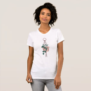Camiseta Vaso Suspenso Macrame Casa da Selva Mix de Plantas