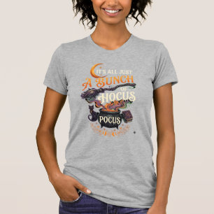 Camiseta Vassoura de Bruxa Hocus Pocus Gato Preto Caldeirão