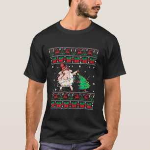 Camiseta Vassoura-de-Natal Feia Dabbing Sheep Xmas El