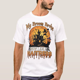 Camiseta Vassoura Quebrada Garçonete Halloween Bruxa Casa A