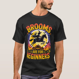 Camiseta Vassouras São Para Iniciantes - Bruxa Montando Cav