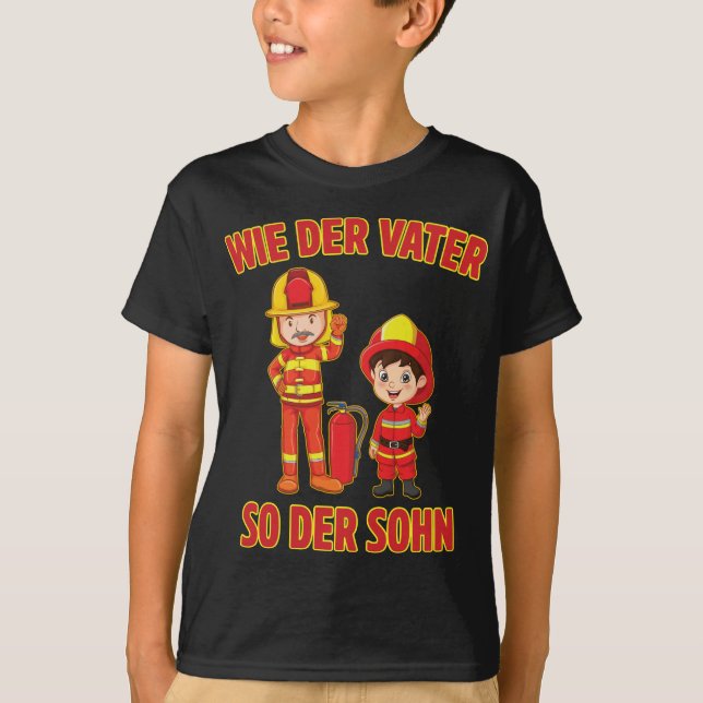 Camiseta Vater Sohn Feuerwehrmann Junge Feuerwehr (Frente)