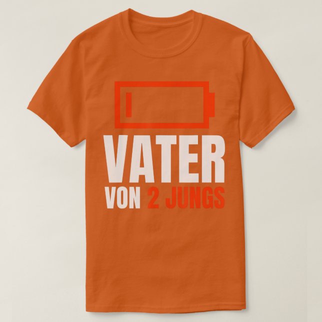 Camiseta Vater von 2 JUNGS Battery Vazio Dia de os pais Boy (Frente do Design)