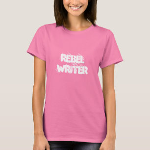 Camiseta vazio rebelde do t-shirt   do escritor para trás