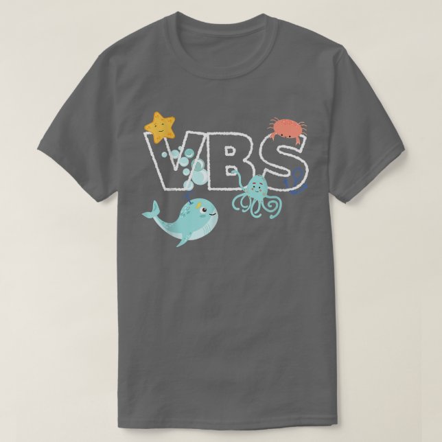 Camiseta VBS Crew Summer Vacation Bible School Funny Ocean  (Frente do Design)