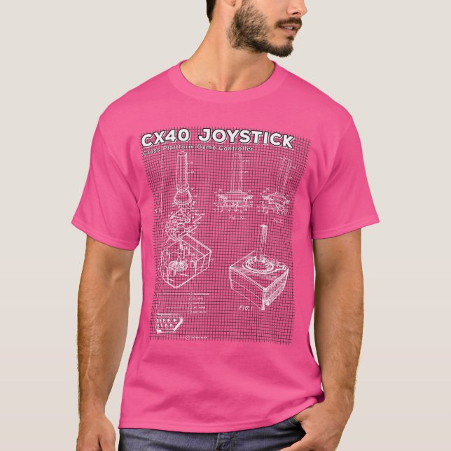 Camiseta VCS Blueprint CX40 80s Joystick 8Bit Retro Gaming  (Frente)