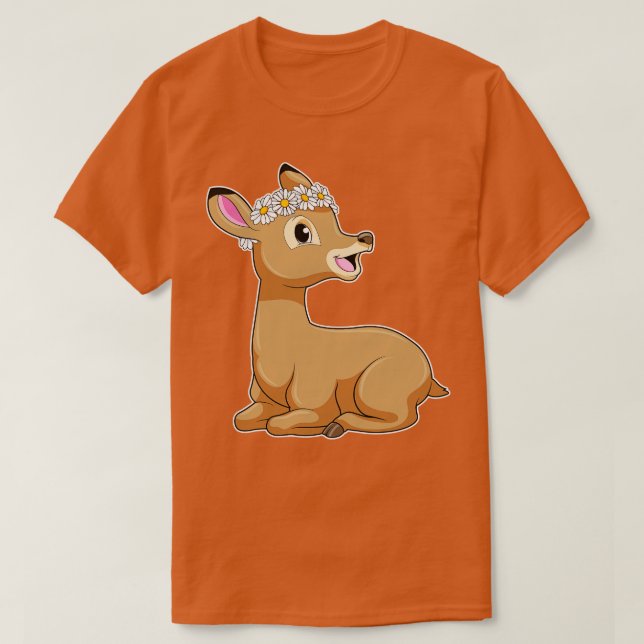 Camiseta Veado com Daisy Flower (Frente do Design)