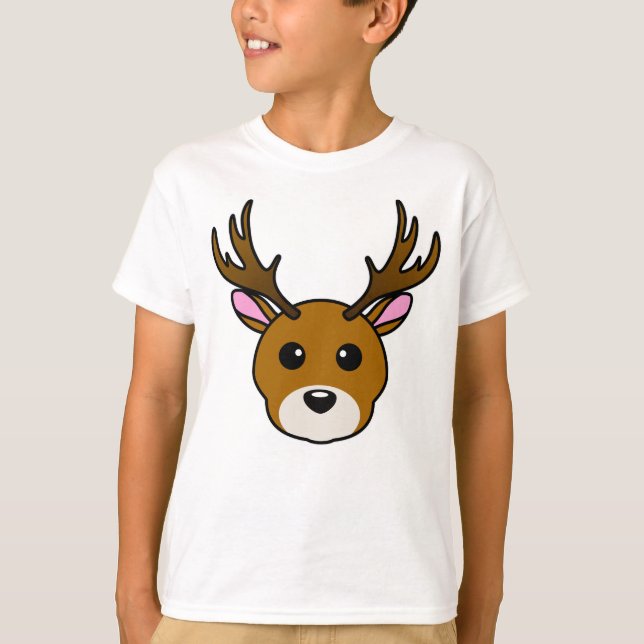 Camiseta Veado de Cartoon Bonito (Frente)