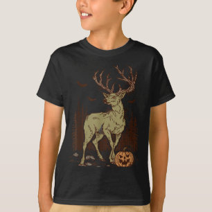 Camiseta Veado de Halloween Soky Antler Zumbi Rústico Buck