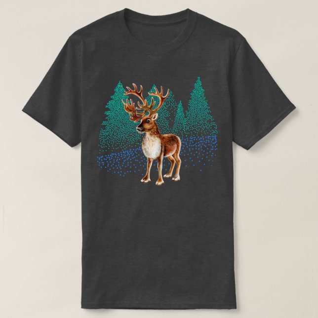 Camiseta Veado e Árvores (Frente do Design)