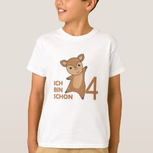 Camiseta Veado, já sou Quatro Doce de Aniversário