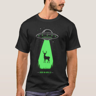 Camiseta Veado Na Área 51 Engraçado Rapto De Ufo Para Cript