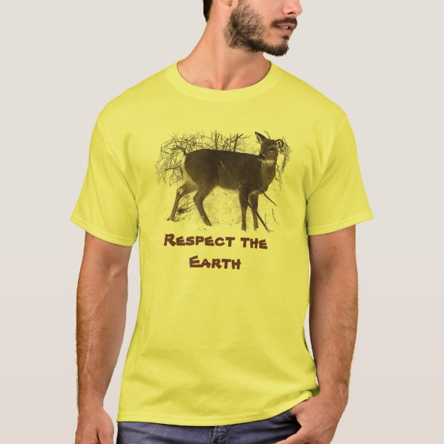 Camiseta Veado na Neve - Dia da Terra (Frente)