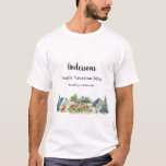 Camiseta Veados florestais de férias familiares<br><div class="desc">Uma floresta,  paisagem florestal com veado,  raposa e coelho. Personalize e adicione um nome,  evento e local.</div>