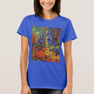 Camiseta Veados na Floresta II por Franz Marc, Arte Antigo