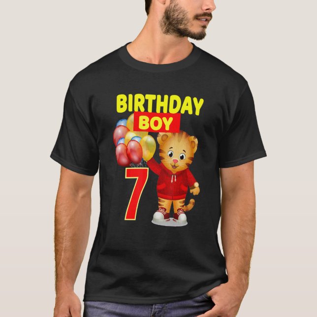 Camiseta Vebyhogh Daniel Tiger 7 Anos Toddler Birthday B (Frente)