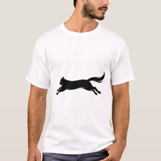 Camiseta Vector de Gato Preto Poderosa