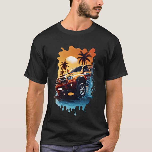 Camiseta Vector illustration car wallpaper design friend re (Frente)