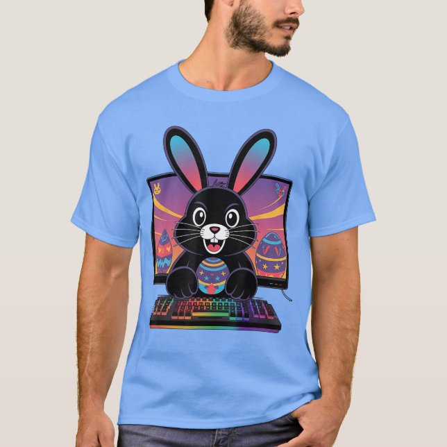 Camiseta Vedo Gamer Easter Day Funny Gaming Bunny For Gamer (Frente)