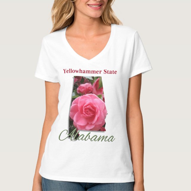 Camiseta Vee-Tee Básico das Mulheres - ALABAMA (Frente)