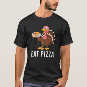 Camiseta Vegan Ação de Graças Turquia Coma Pizza Não Coma C